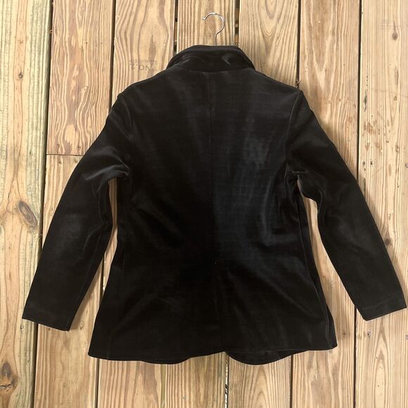 Vintage 1960s R&K Knits Velvet Blazer - Button Front - Shoulder Pads - Women's M - Picture 2 of 11